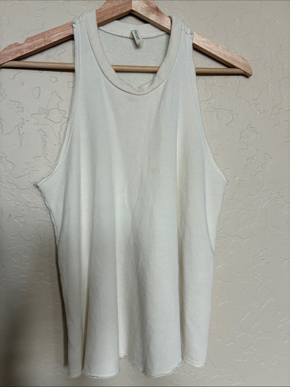 Women's Cream Tank Top XS  - Relaxed Sleeveless Tee by Lanston